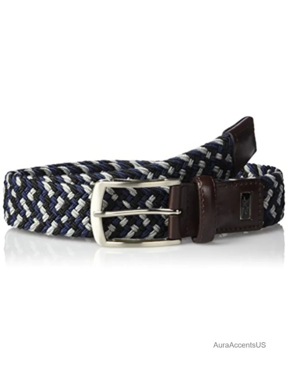 Golf Belt for Men | Leather & Elastane | No Buckle Holes | Adjustable Fit